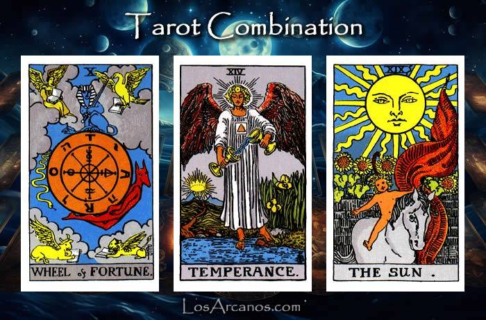 Combination WHEEL OF FORTUNE, TEMPERANCE and THE SUN