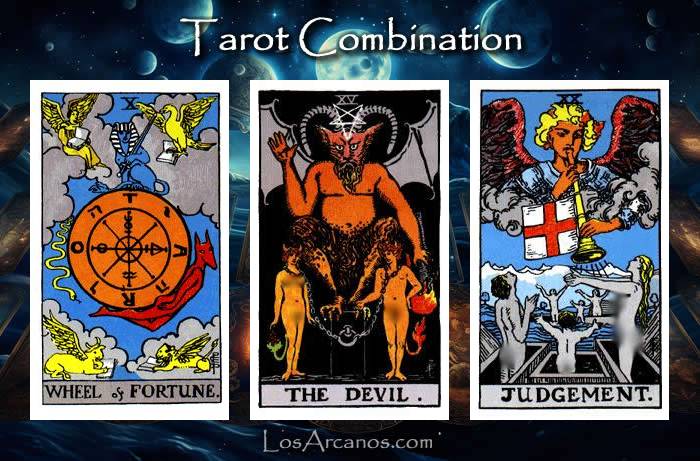 Combination WHEEL OF FORTUNE, THE DEVIL and JUDGEMENT