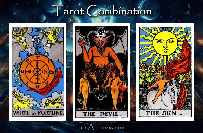 Combination WHEEL OF FORTUNE, THE DEVIL and THE SUN