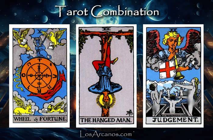 Combination WHEEL OF FORTUNE, THE HANGED MAN and JUDGEMENT