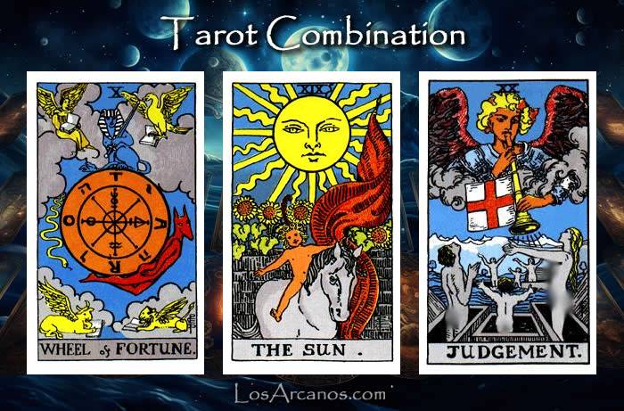 Combination WHEEL OF FORTUNE, THE SUN and JUDGEMENT